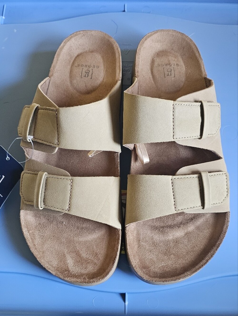 George Tan Double-Buckle Men's Slide Sandals